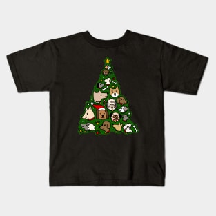 Christmas Tree Dog Lover Holiday Kids T-Shirt